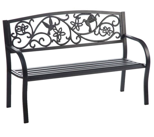 Evergreen Enterprises Hummingbird Metal GardenBench - Black
