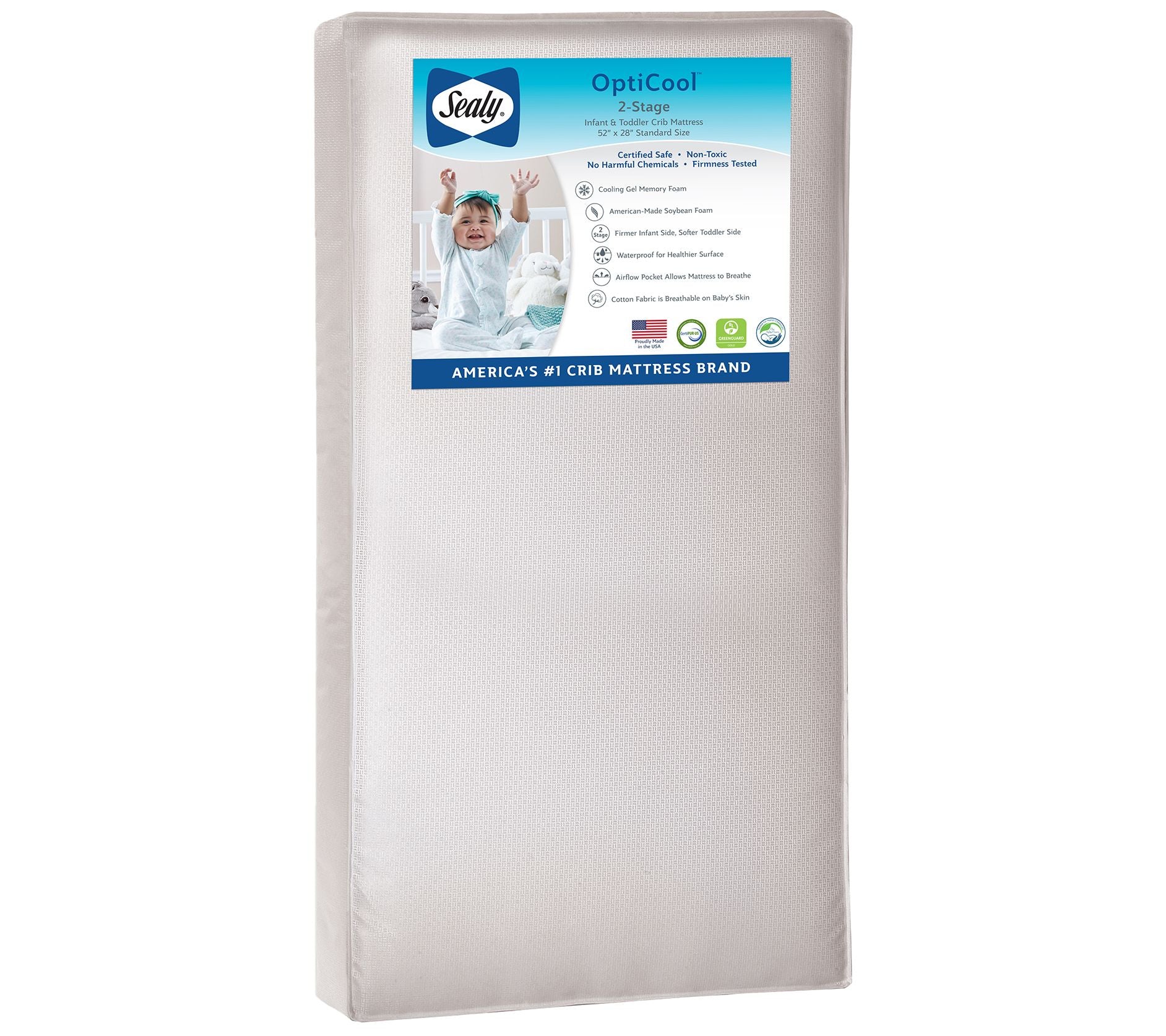 Sealy OptiCool 2-Stage Crib and Toddler Mattress