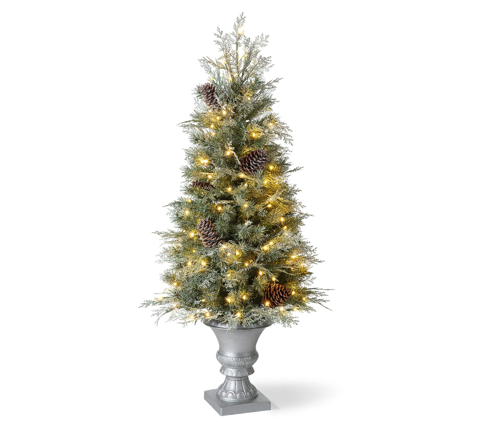 Glitzhome 4' Pinecone Artificial Christmas Porch Tree