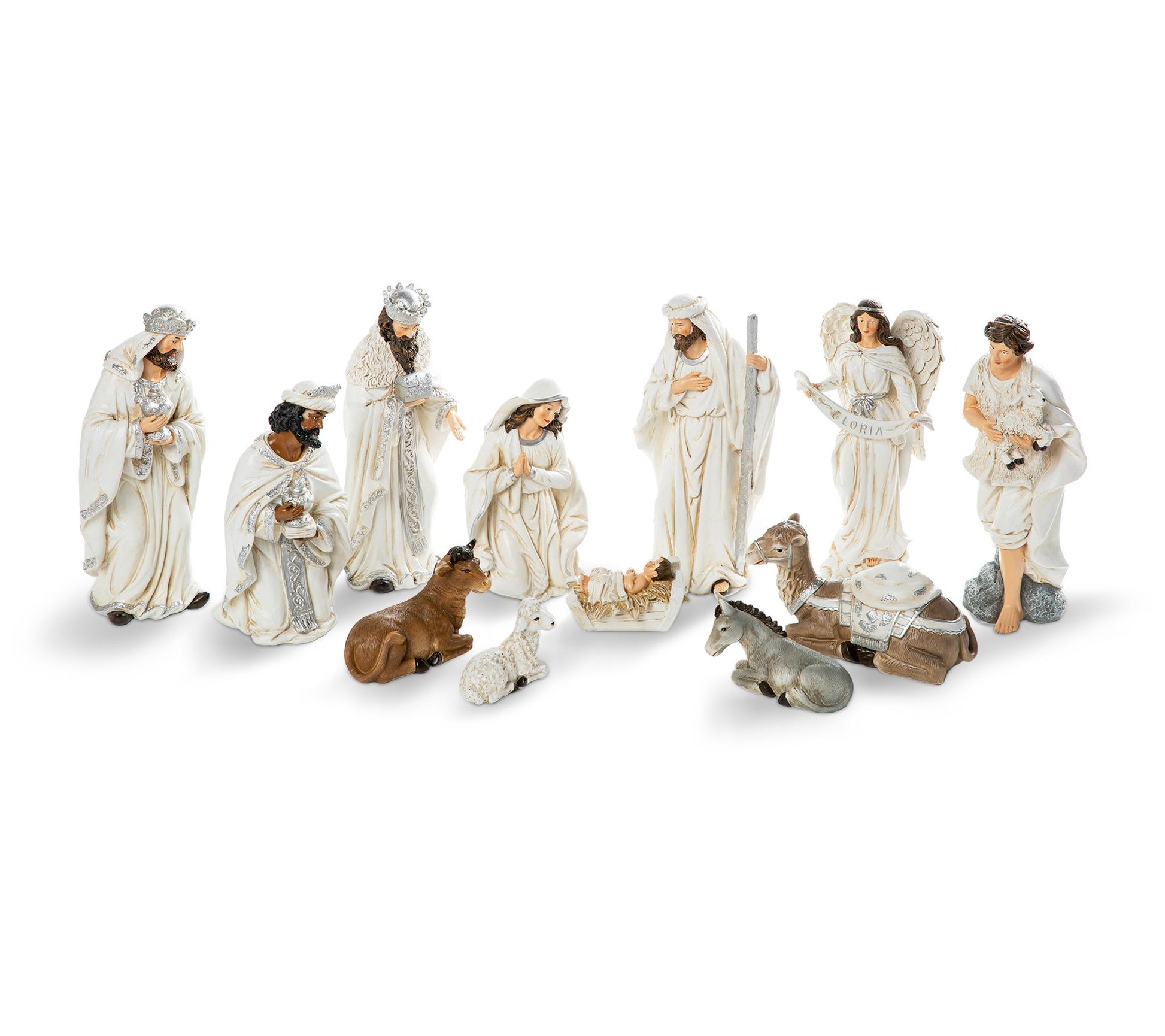 Glitzhome Deluxe Resin Nativity Figurine Set S/12