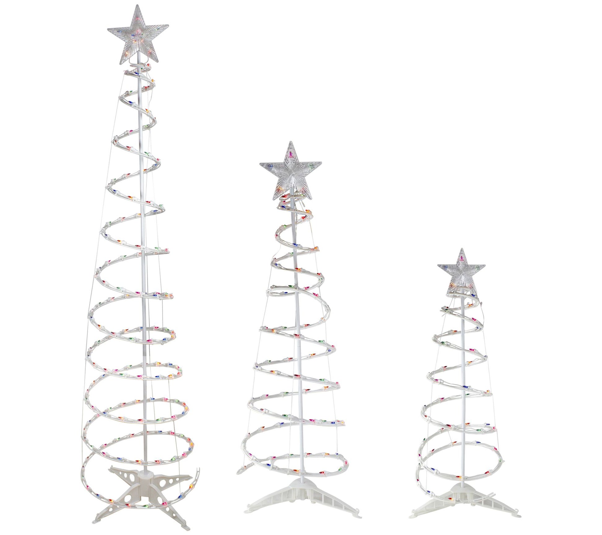 Norhtlight S/3 Lighted Multi-Color Spiral Christmas Trees