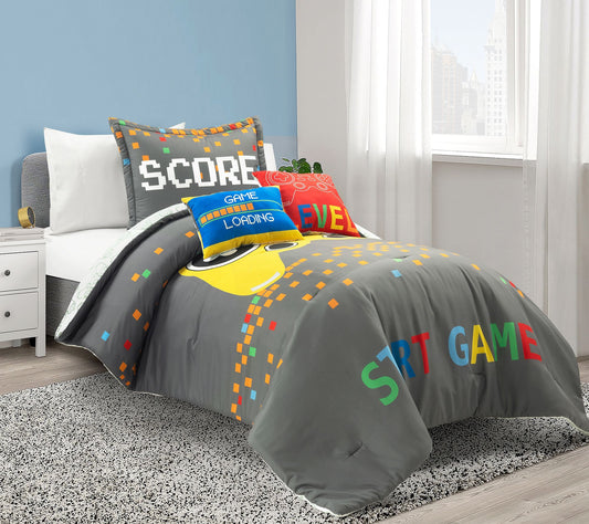 Video Games Oversized Comforter 4-Piece Twin byLush Decor