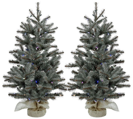 Fraser Hill Farm Set of Two 3-Ft. Heritage Pine Artificial Tre