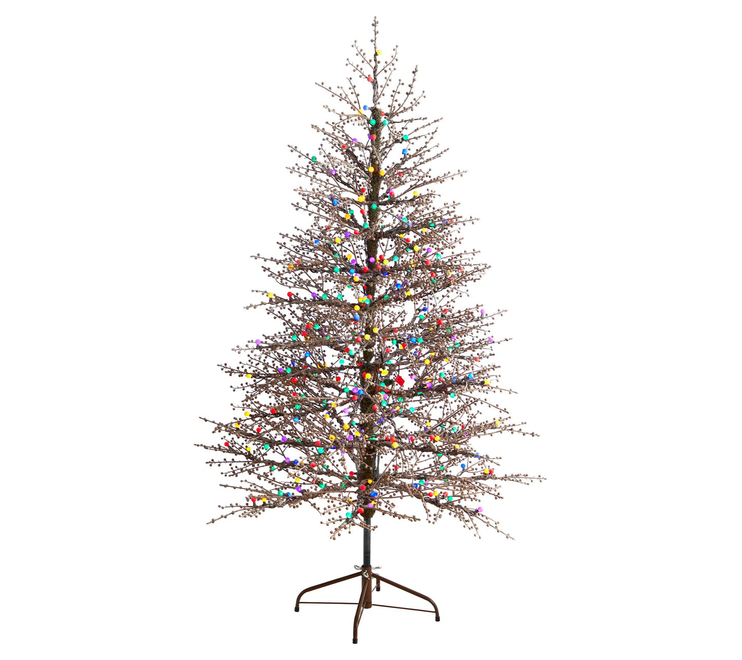 Nearly Natural 6' Frosted Berry Twig Tree with 350 Lights