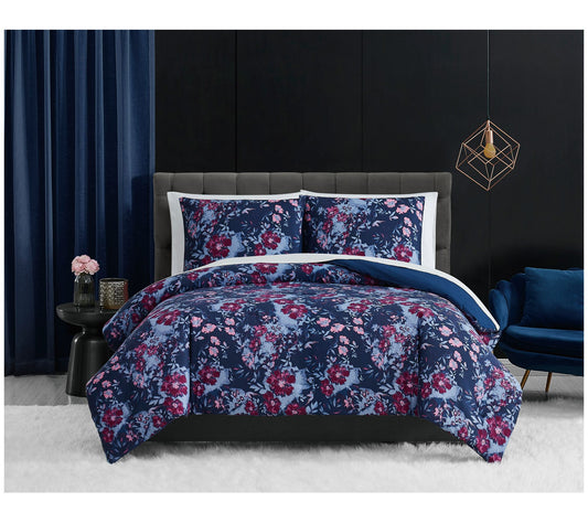 Badgley Mischka Home Midnight Garden Full/QueenDuvet Set