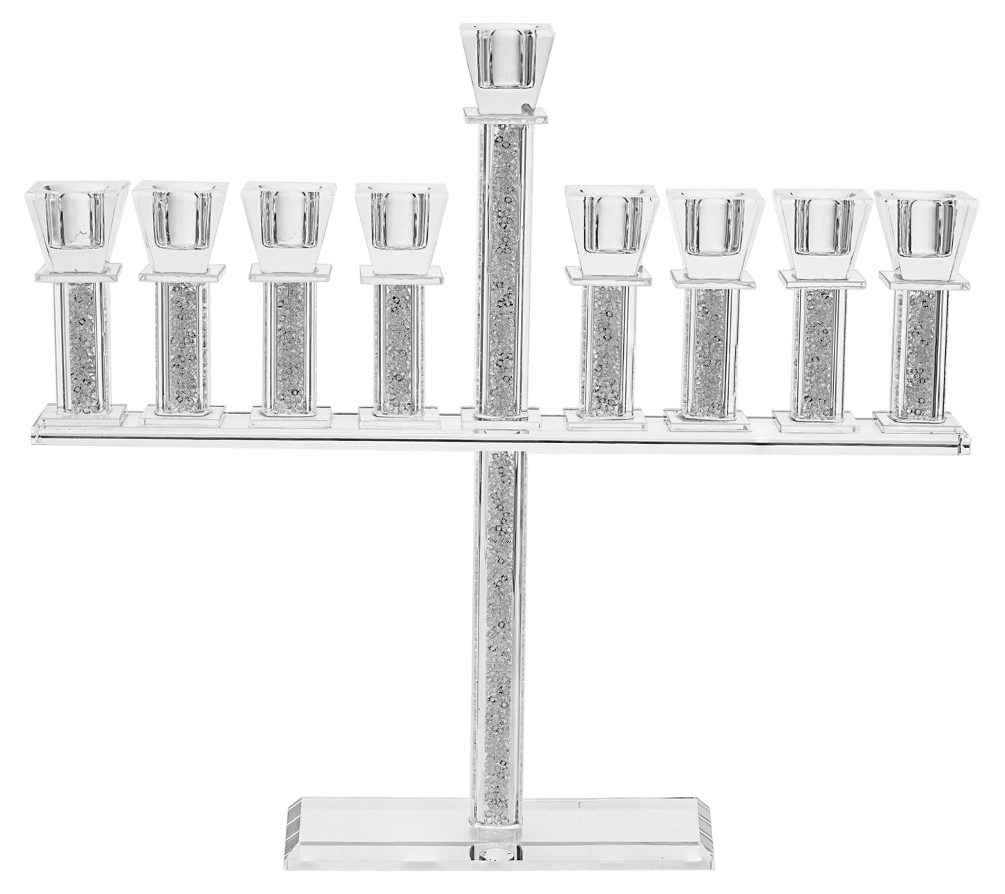Copa Judaica Crystal Menorah Traditional with Stones