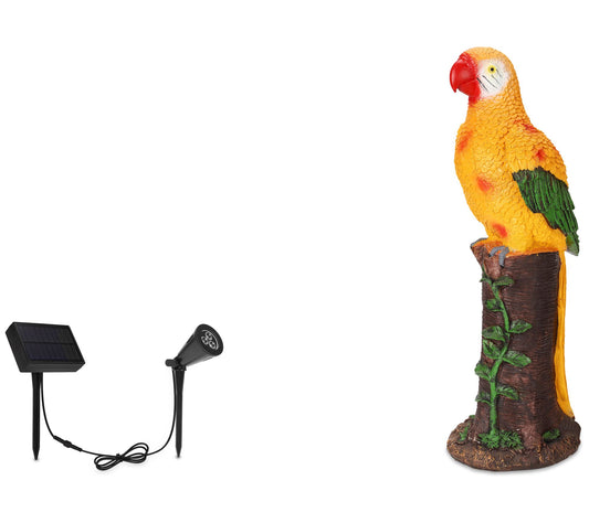Techko Yellow P arrot Statue wi th Solar Spotli ght