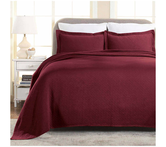 Superior Matelasse Cotton Basketweave Bedspread Set, King