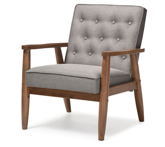 Sorrento Mid-Century Retro Modern Upholstered L ounge Chair
