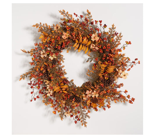 Safavieh Faux 31" Berry & Coreopsis Wreath