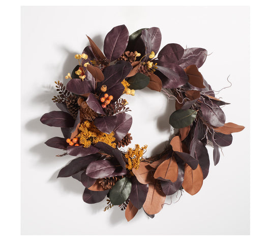 Safavieh Faux 30" Magnolia Leaf & Fruit Wreath