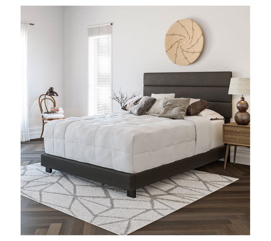 Napoli Faux-Leather 4-Slat Bed Frame with Headboard - Full