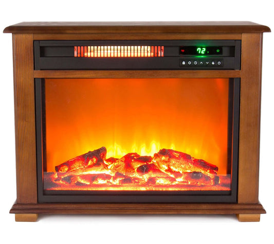 LifeSmart Medium Square Fireplace with Decorati ve Mantel Trim