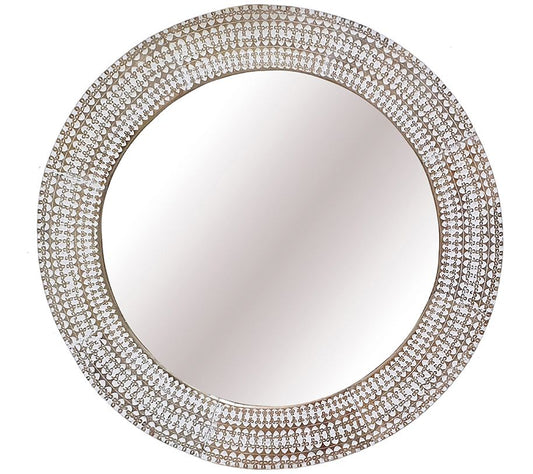 36" Round Whitewash Mirror by Valerie