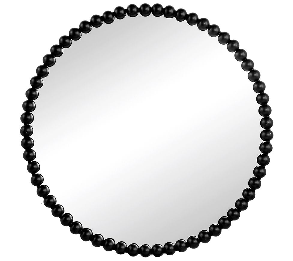 Harley Metal Beaded Round Mirror by Valerie