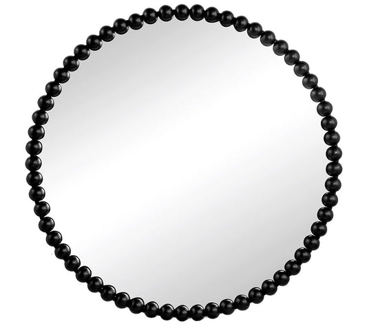 Harley Metal Beaded Round Mirror by Valerie