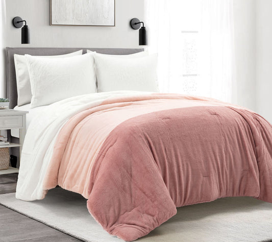 Lush Decor Farmhouse Color Block Comforter 3PcF/Q