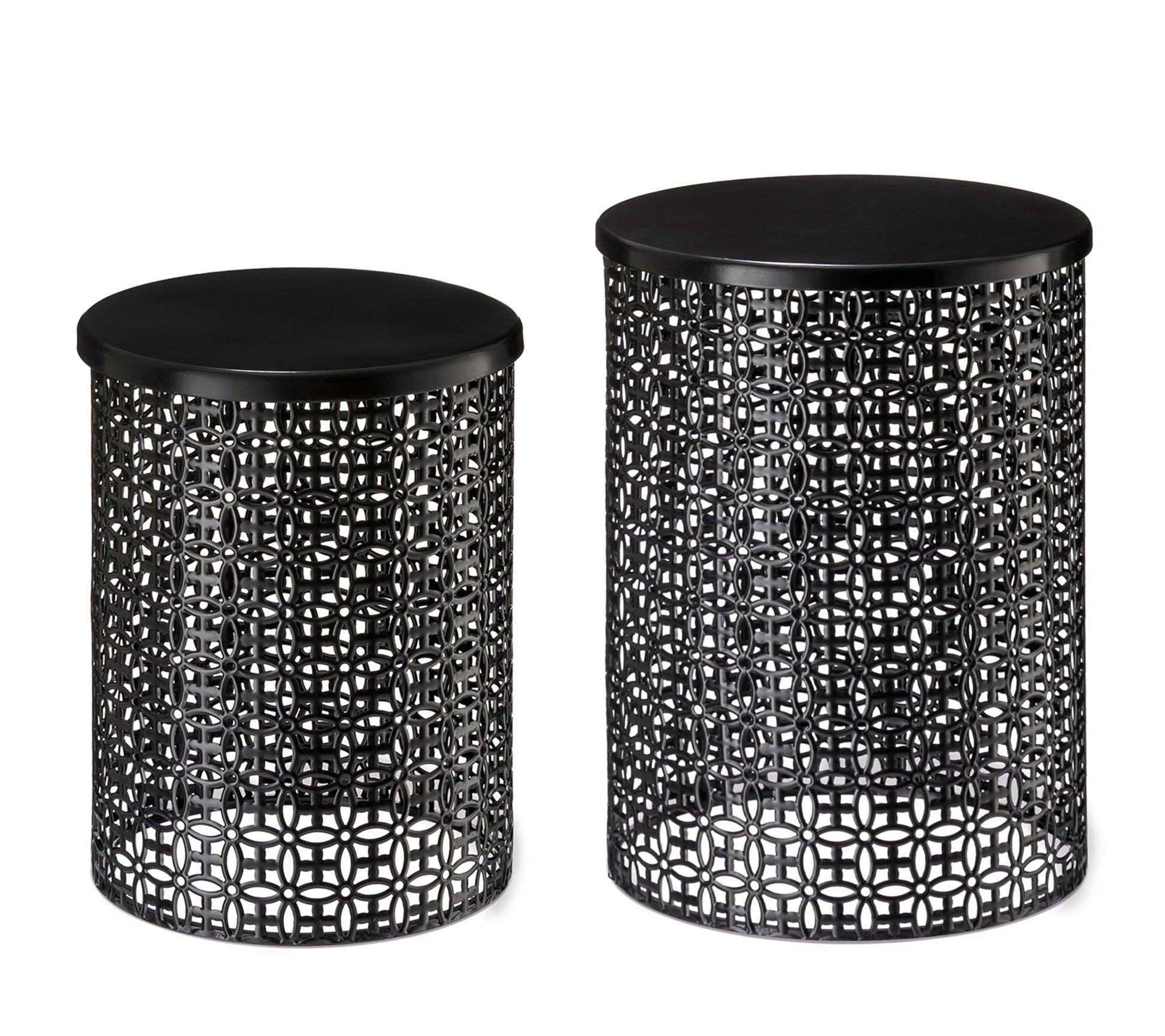 Glitzhome Multifunctional Woven Garden Stools or Tables S/2