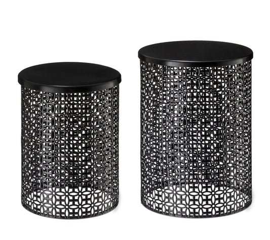 Glitzhome Multifunctional Woven Garden Stools or Tables S/2