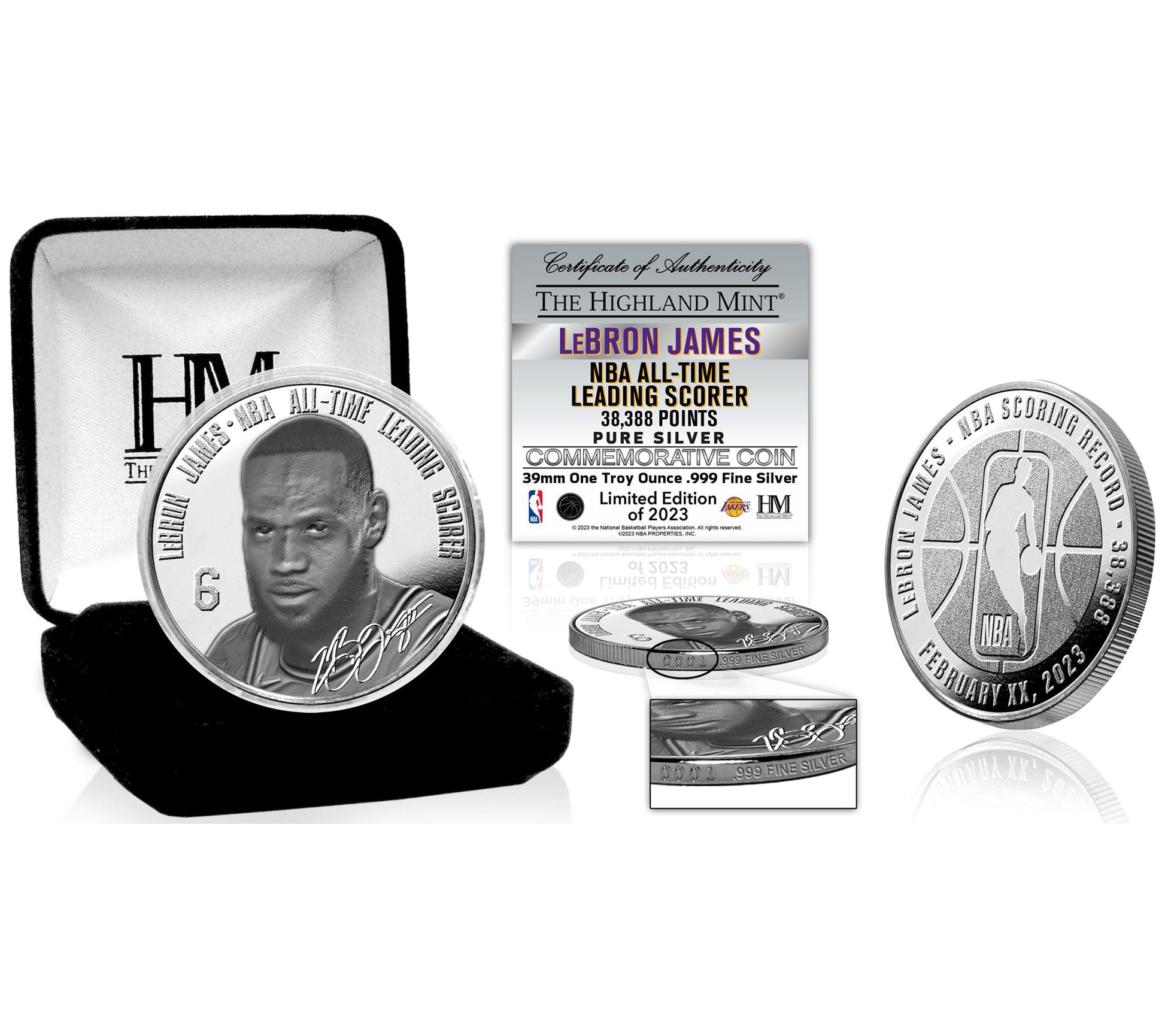 Highland Mint LeBron James All-Time Leading Scorer Sliver Coin