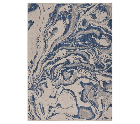 Homeroots 63"x84" Abstract Indoor Outdoor Area Rug