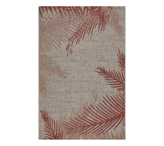 Homeroots 5' x 7'  Palm Leaves Indoor Outdoor Area Rug
