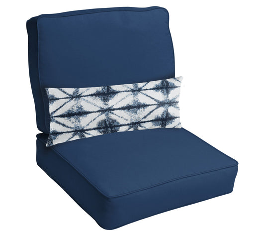 23.5 x 23 x 5 Deep Seating Set w Midori IndigoLumbar Pillow