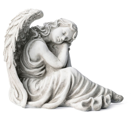 Glitzhome 15'' Sleeping Angel Lawn Garden Statue