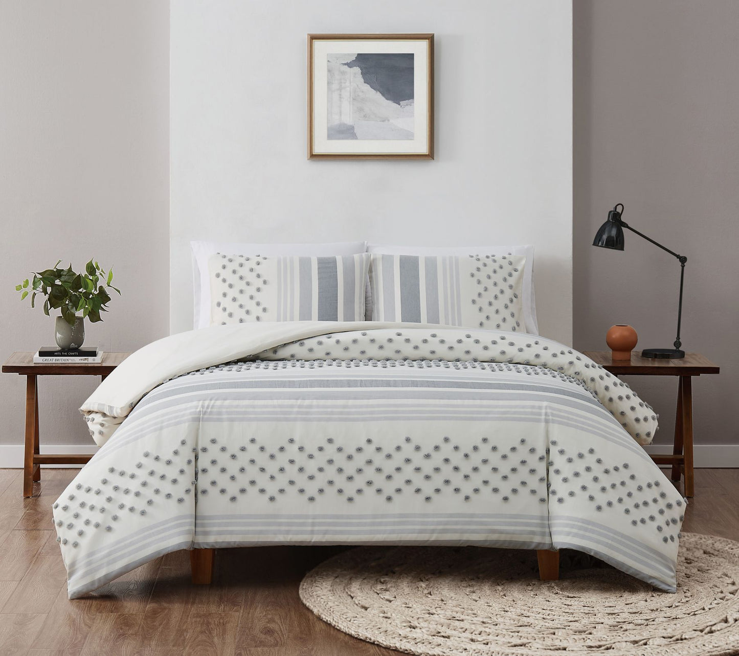 Brooklyn Loom Mia Tufted Texture King Duvet Covr Set