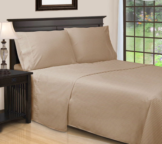 Superior 650TC Egyptian Cotton Striped Sheet, F ull