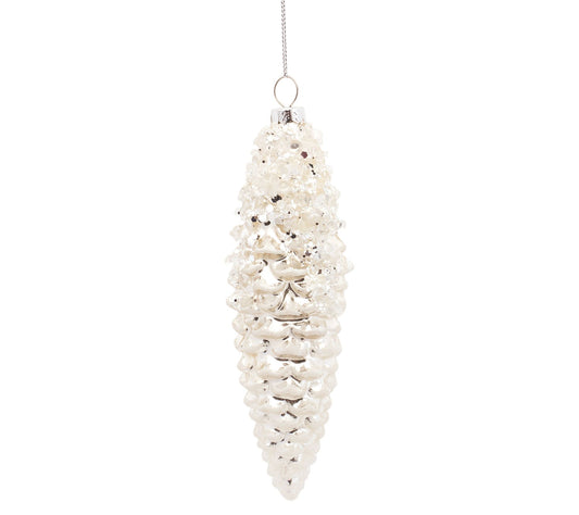 Melrose Beaded Glass Pinecone Drop Ornament (Se t of 12)