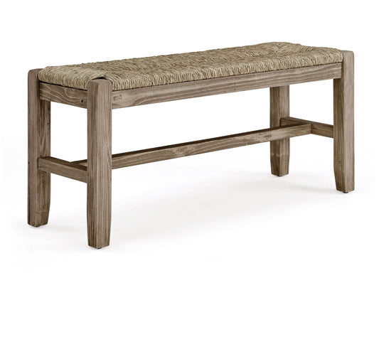 Alaterre Furniture Newport 40" Wood Bench with Rush Seat