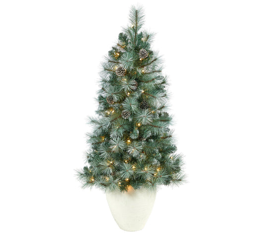 Nearly Natural 50" British Columbia Pine Lit Christmas Tree