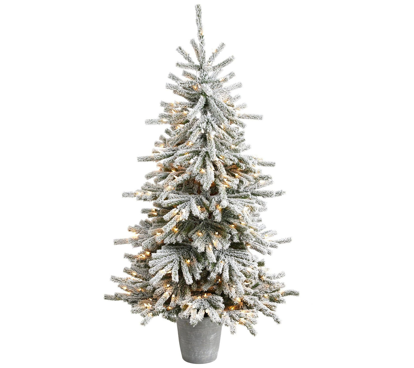 Nearly Natural 6-ft Flocked Long Vermont Pine Christmas Tree
