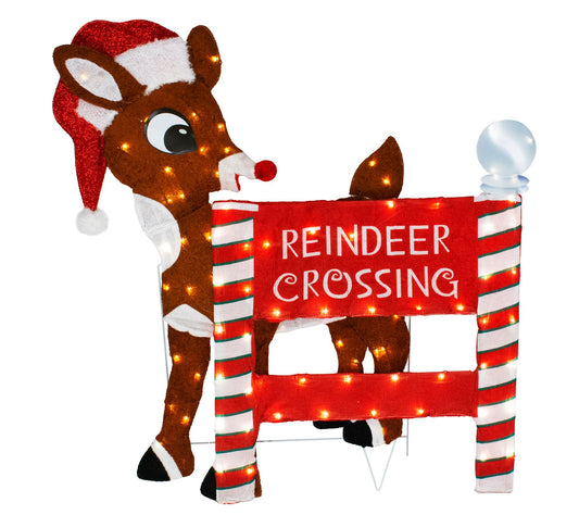 Northlight 36" LED Rudolph Reindeer Crossing Si gn Decoration