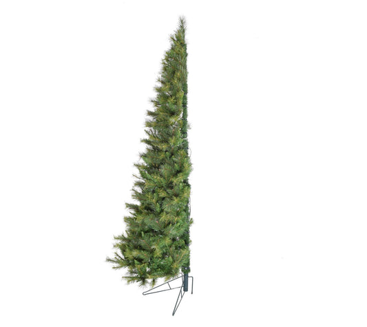 Christmas Time 7.5-ft. Half Tree with Warm Whit e LED Lighting