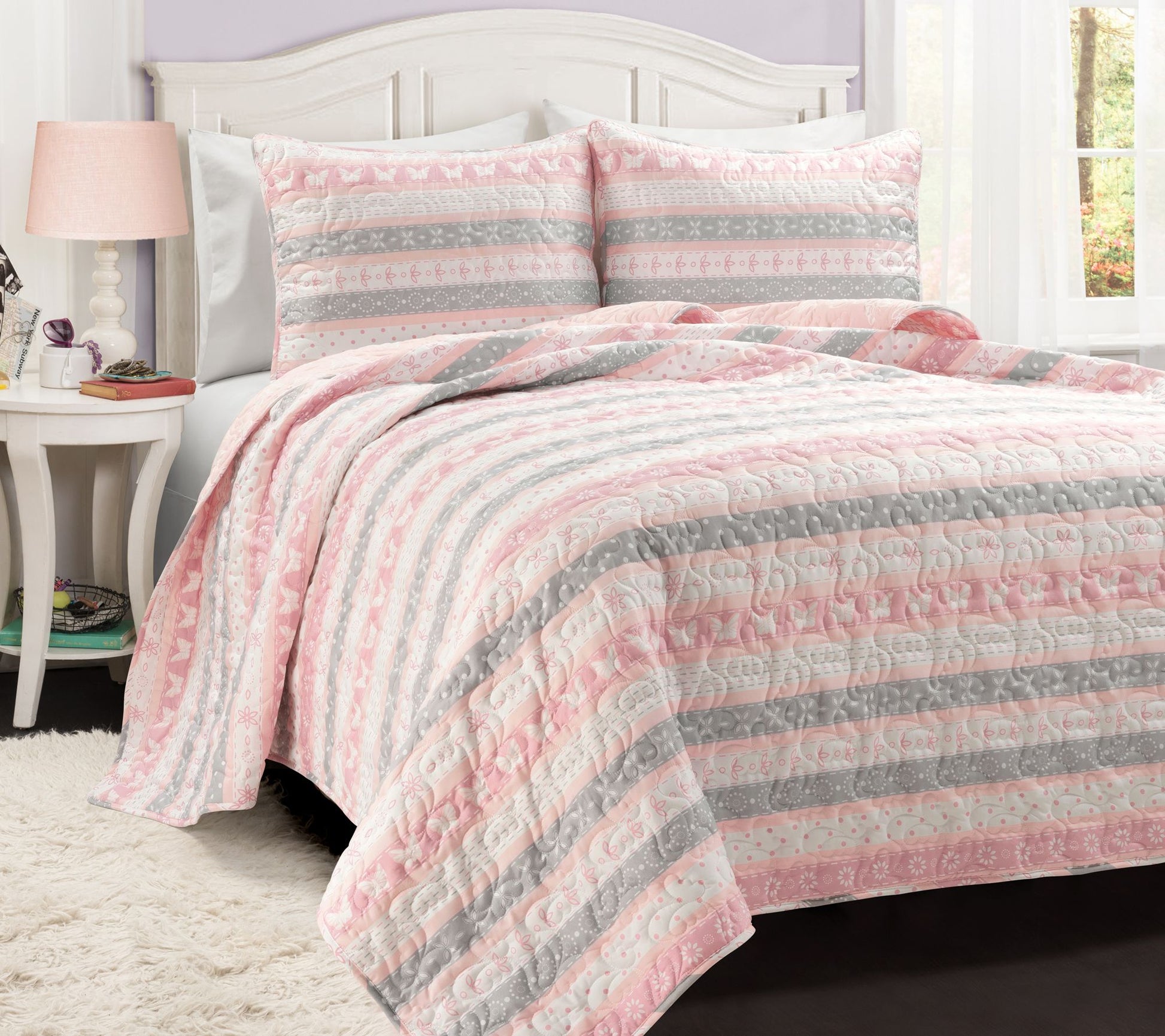 Sara Lily Reversible Quilt 3Pc Set F/Q by Lushecor