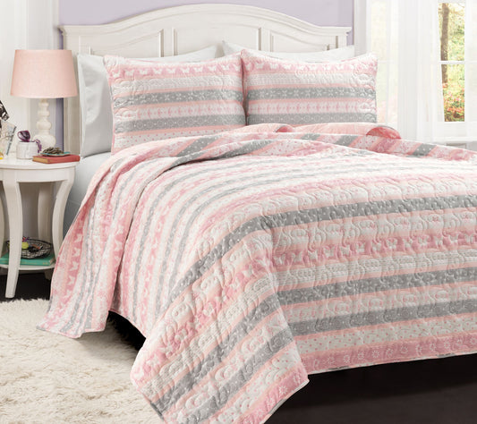 Sara Lily Reversible Quilt 3Pc Set F/Q by Lushecor