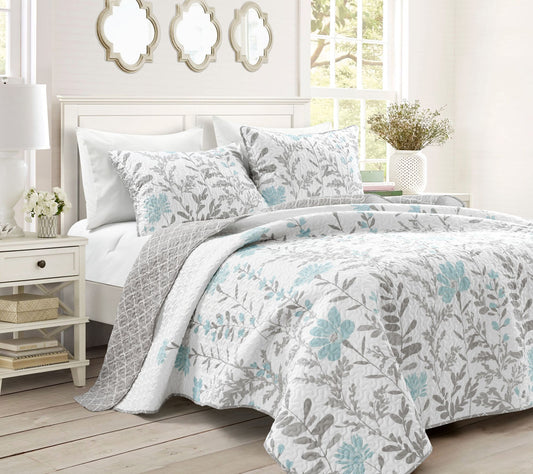 Lush Decor Aprile Reversible Quilt 3Pc  F/Q