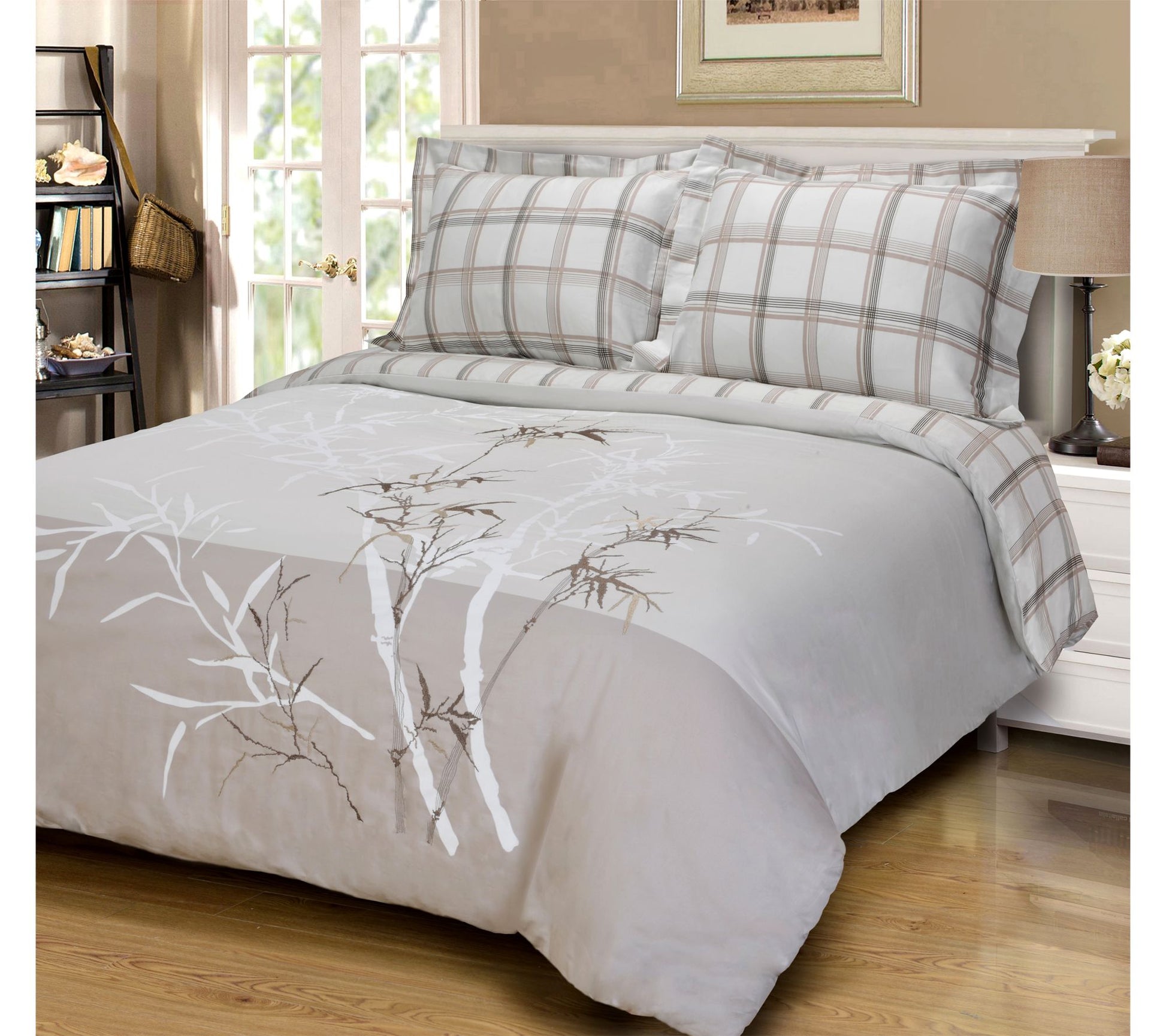 Superior Elmwood Cotton 3-Piece Duvet Cover Set, Full/Queen