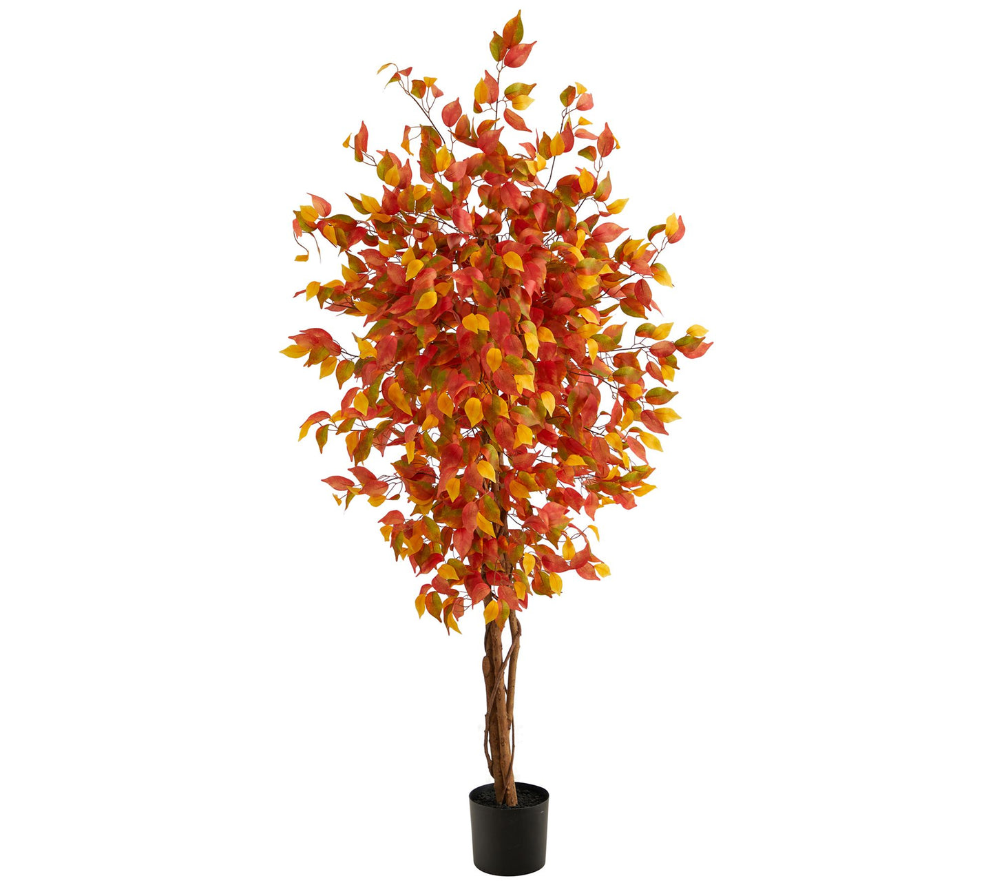 Nearly Natural 6' Autumn Ficus Artificial Fall Tree