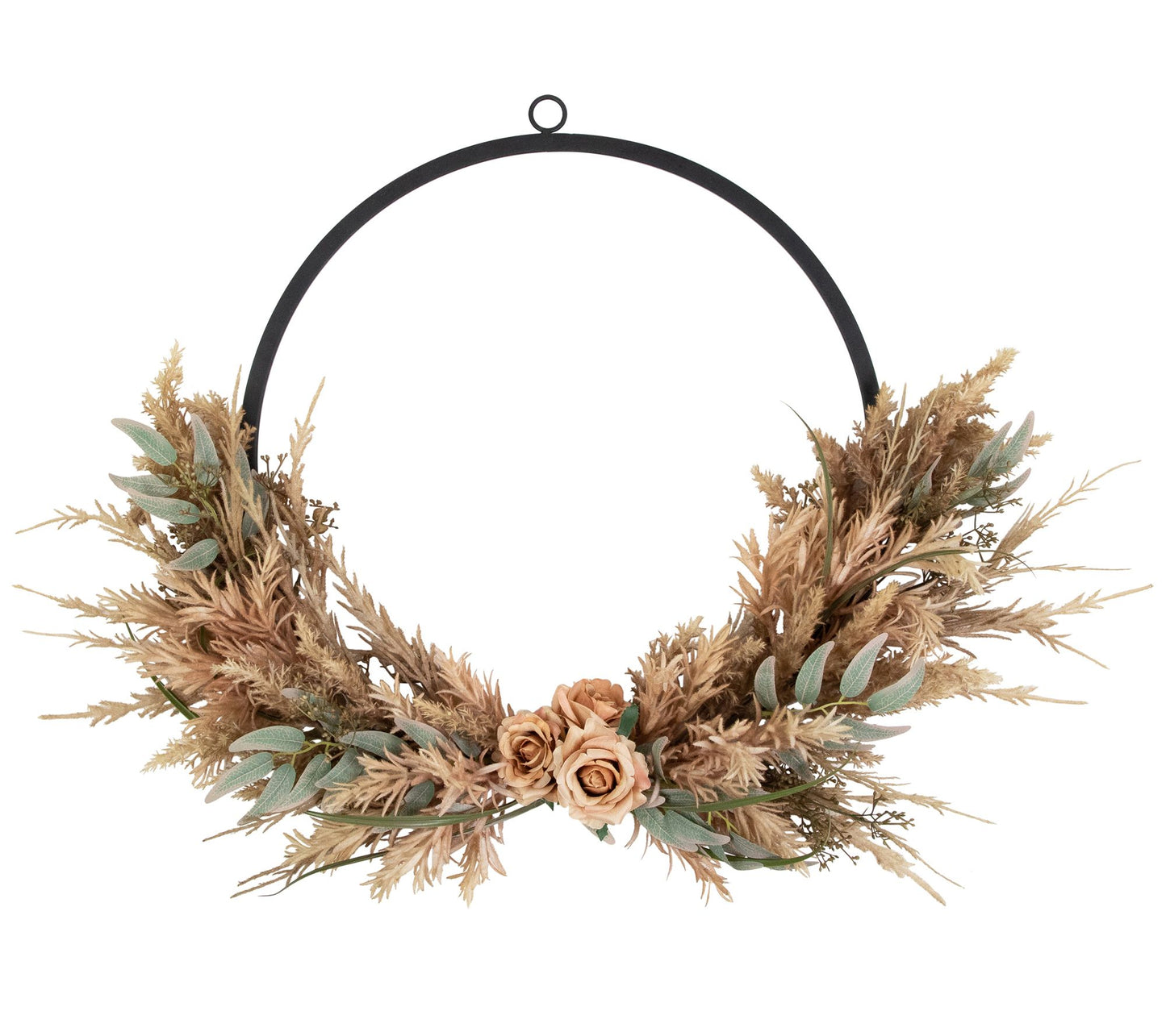 Northlight Fall Harvest Pale Rose & Thistle w/Fliage Wreath