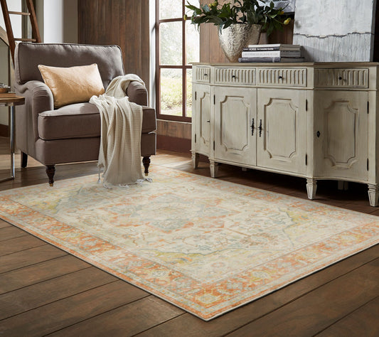 Supremely Soft Micro Plush Medallion Printed Indoor 7'5" x 10' Rug