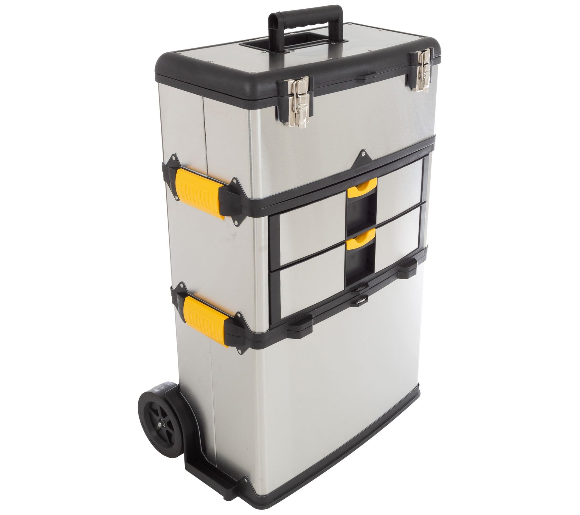 Stalwart 3-Part Tool Box Stainless-Steel Organizer w/Wheels