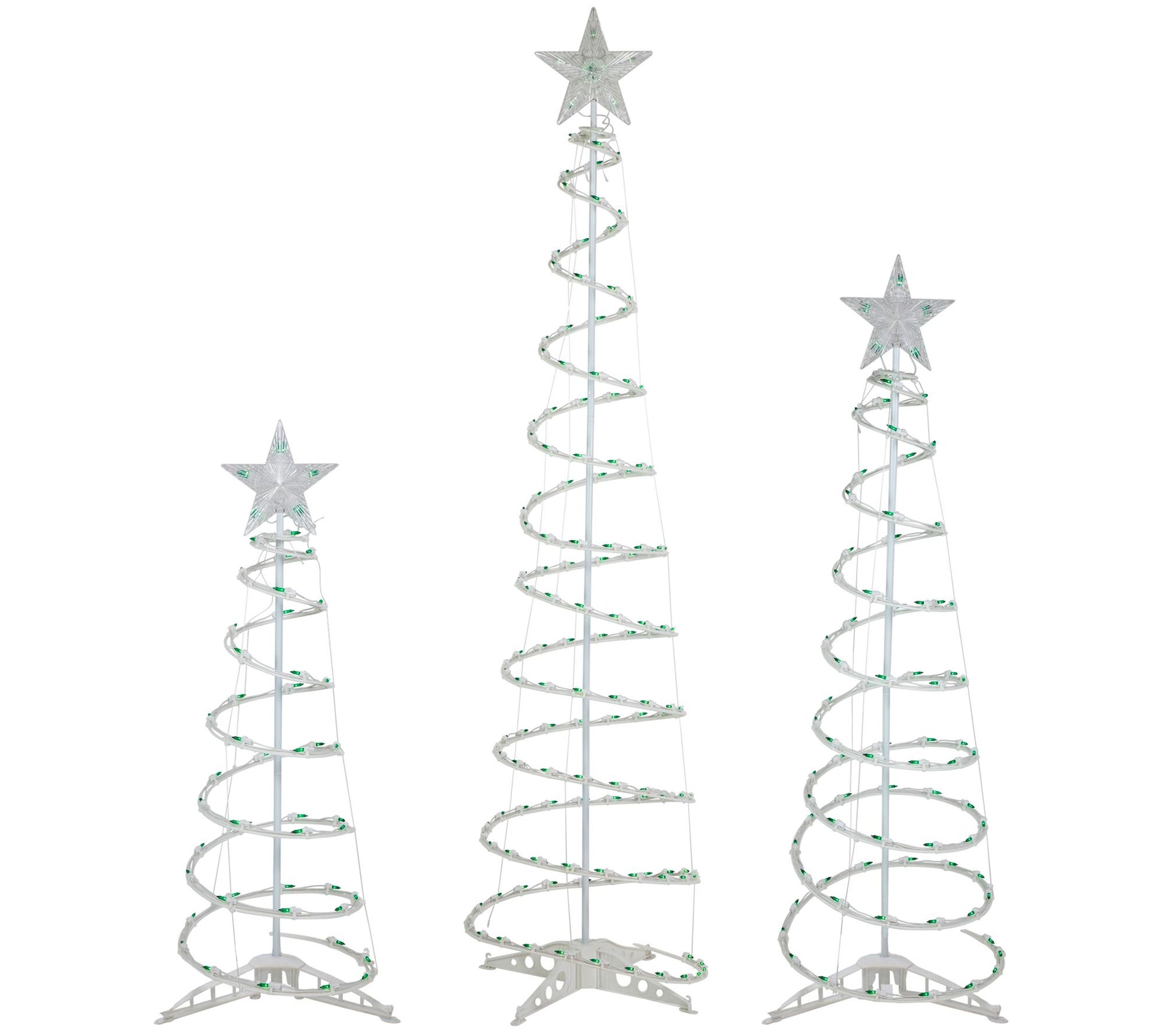 Northlight S/3 Green Lighted Spiral Christmas T rees- 3' 4' 6'