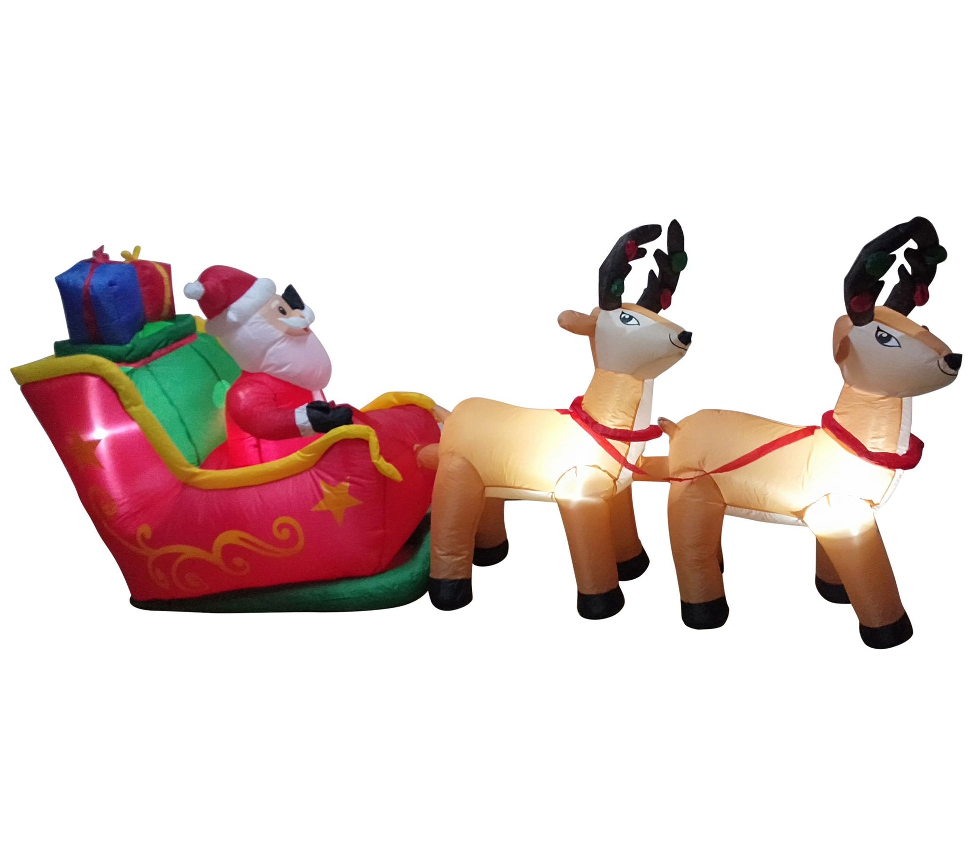 Northlight 8' Inflatable Santa's Sleigh/Reindeer Outdoor Decor