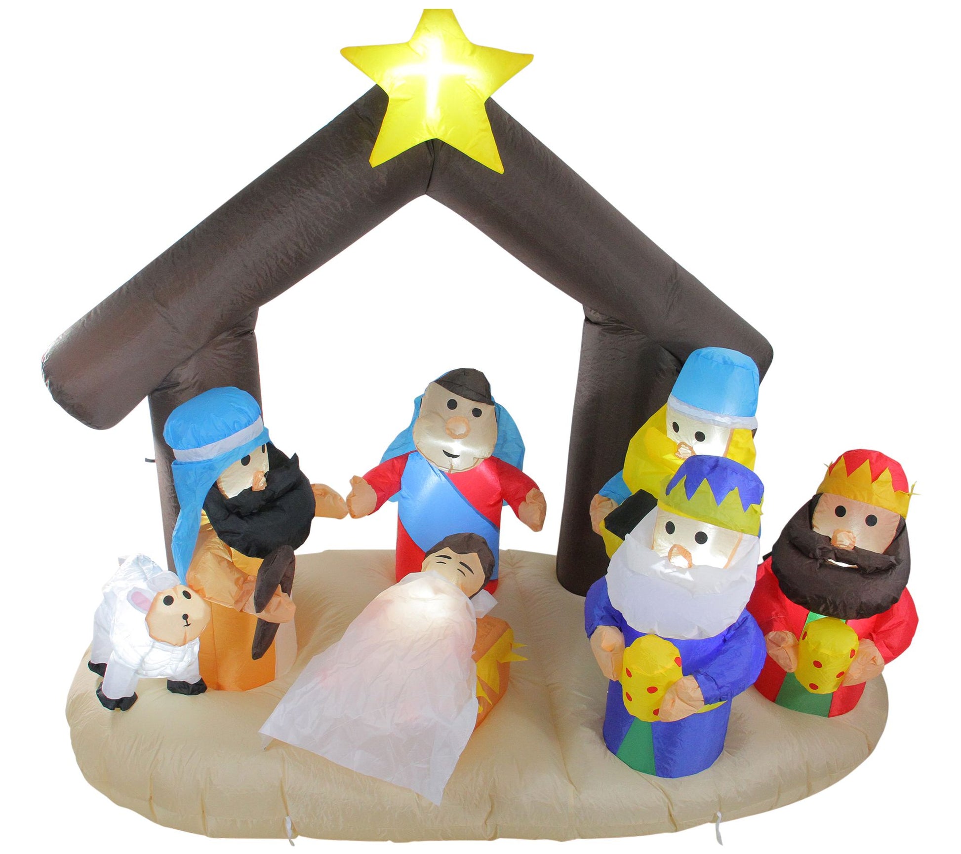 Northlight 6' Inflatable Nativity Scene Lighted  Outdoor Decor