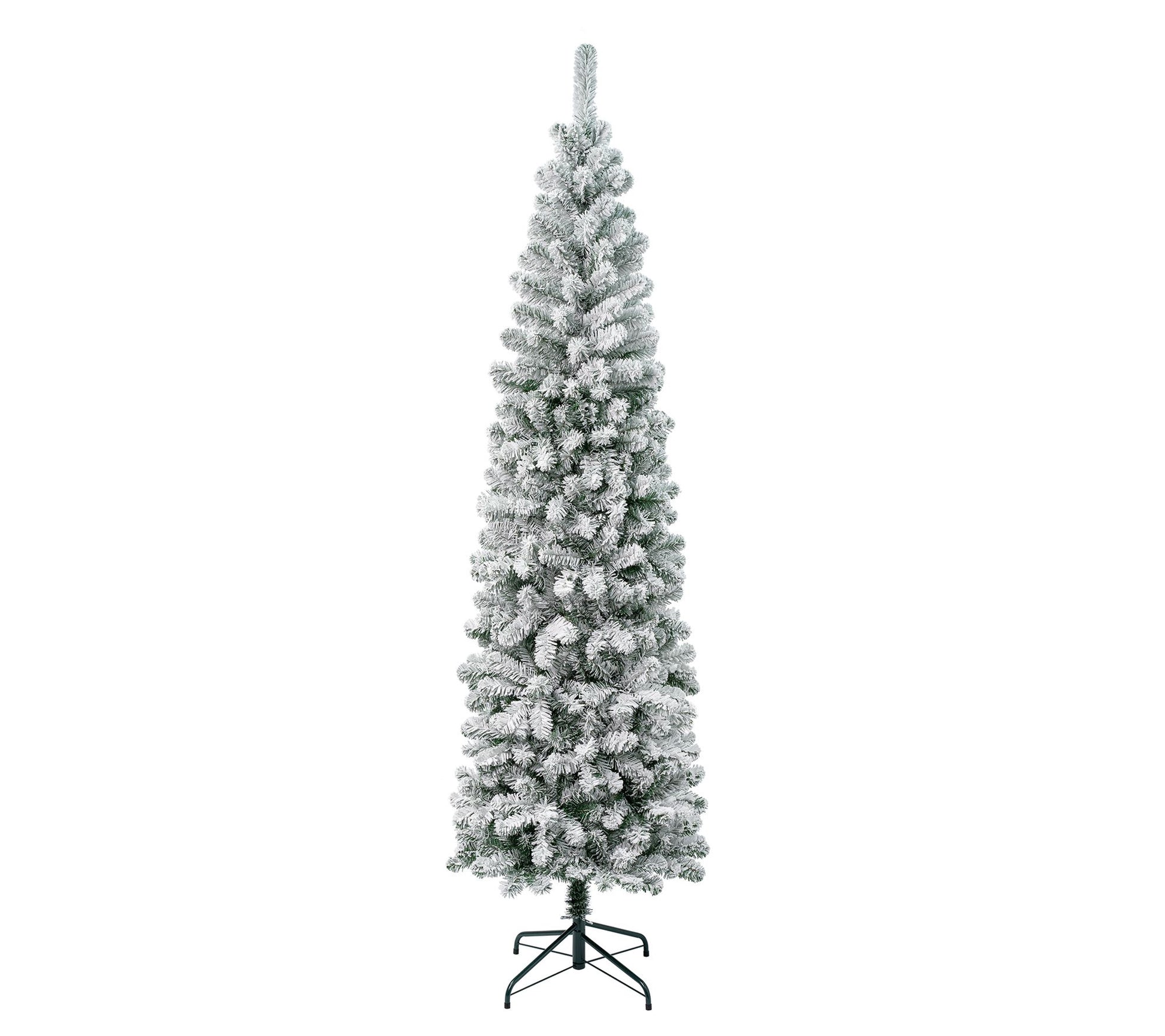National Tree 7.5' Acacia PencilSlim Flocked Tree