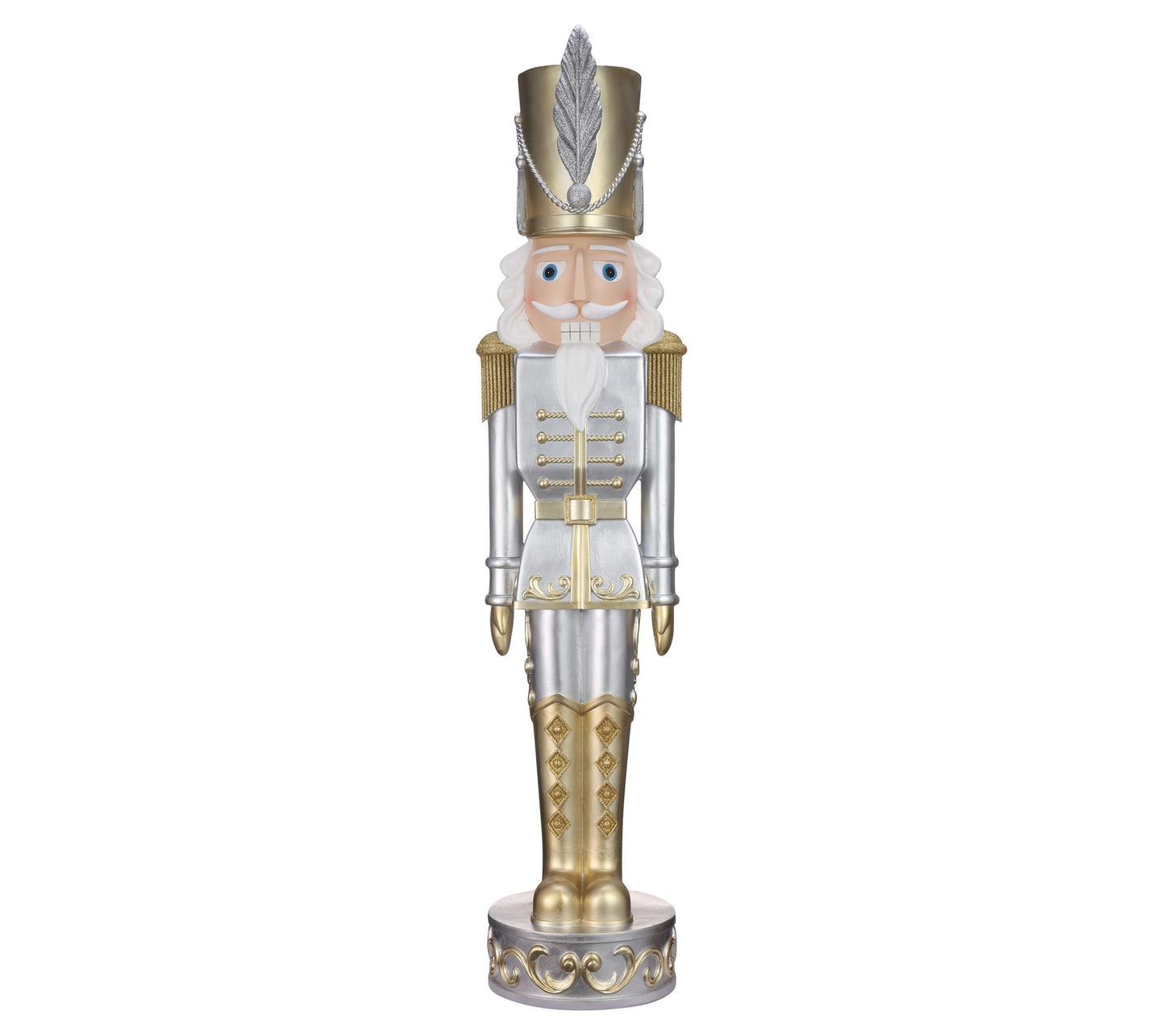 Haute Decor 48" Gold and Silver Christmas Nutcracker