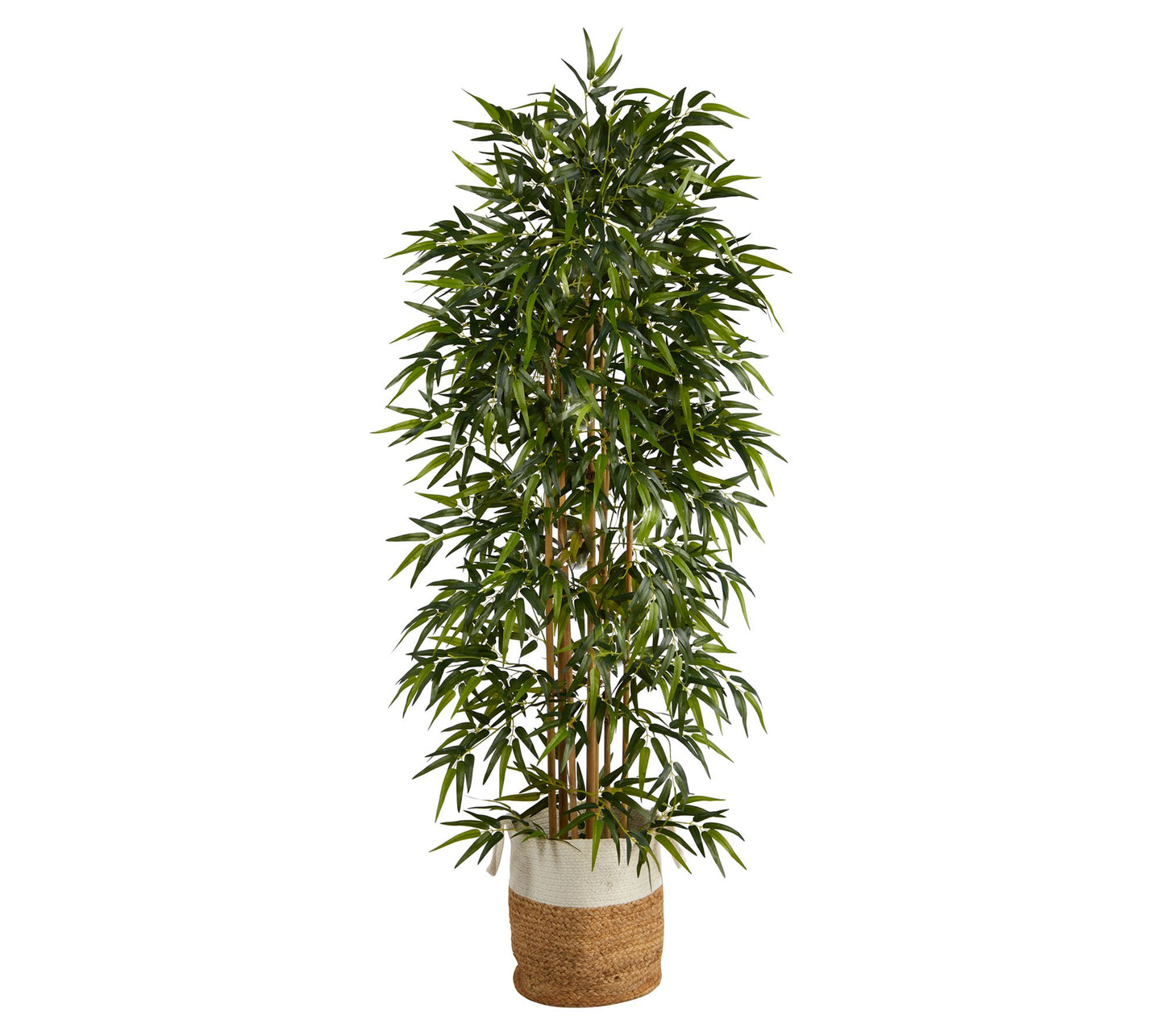 Nearly Natural 6-ft Artificial Bamboo Tree withBasket